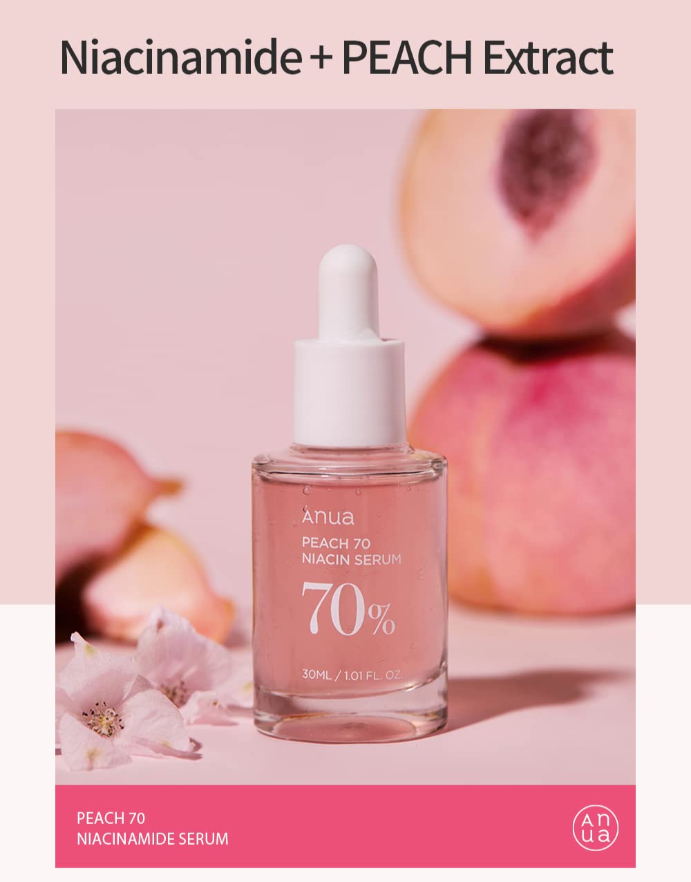 ANUA | Peach 70% Niacinamide Serum 30 ml (Siero Viso)