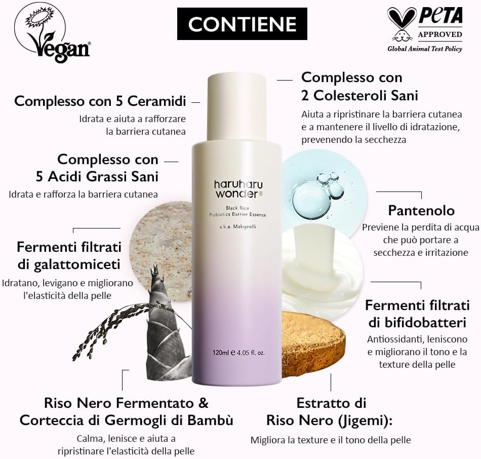 Haru Haru Wonder | Black Rice Probiotics Barrier Essence - 120ml (Essenza viso)