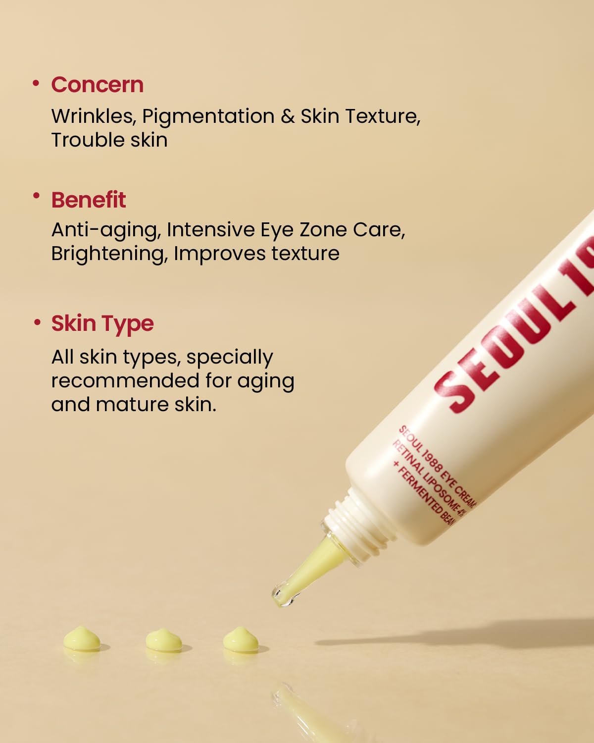 K-SECRET | Seoul 1988 Eye Cream: Retinal Liposome 4% + Fermented Bean - 30ml (Crema contorno occhi)