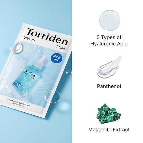 TORRIDEN | DIVE-IN Low Molecule Hyaluronic Acid Mask 27ml (Maschera In Tessuto)