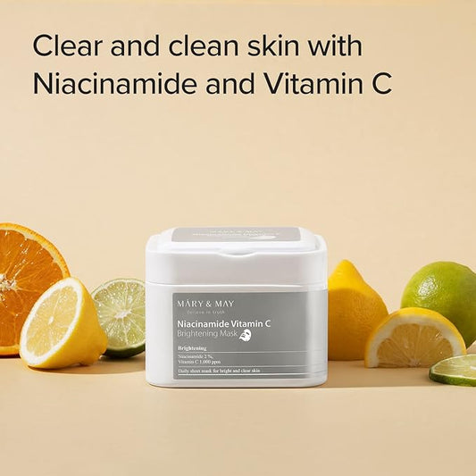 MARY & MAY | Niacinanide Vitamin C Brightening Mask 30pcs (Maschere In Tessuto)