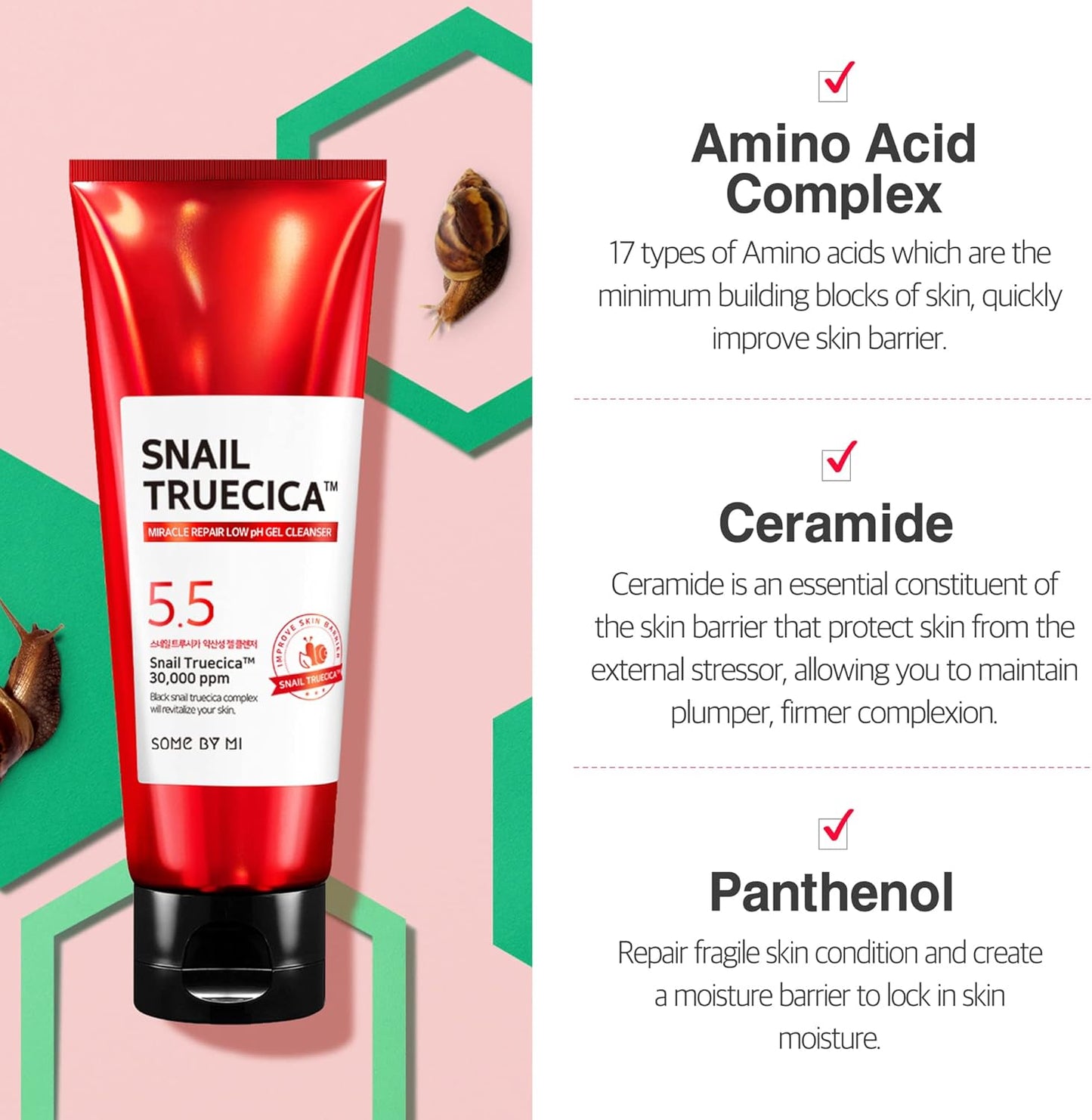 SOMEBYMI | Snail TrueCICA Miracle Repair Low Ph Gel Cleanser 100ml (Detergente viso)