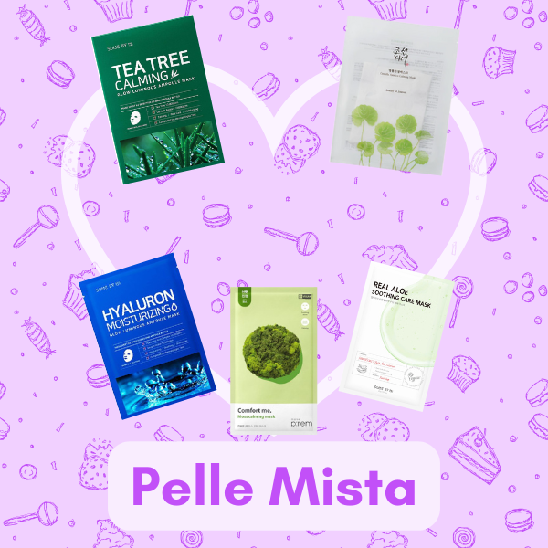 MEELOVE | Kit maschere per pelli miste (5 maschere in tessuto)