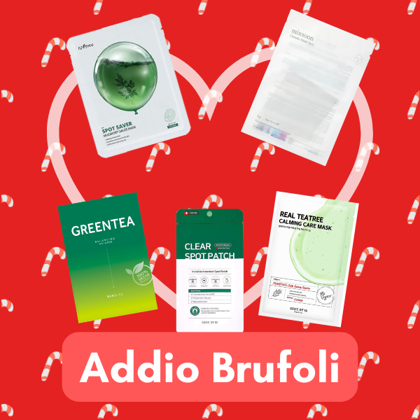 MEELOVE | Kit maschere Addio Brufoli (5 Maschere in Tessuto)
