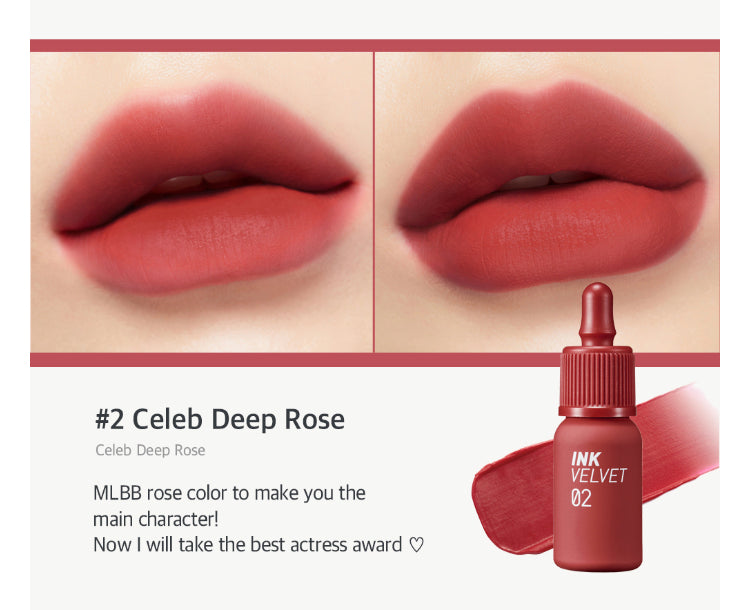 PERIPERA | Ink The Velvet - No.02 Celeb Deep Rose - 4g (Tinta Labbra)