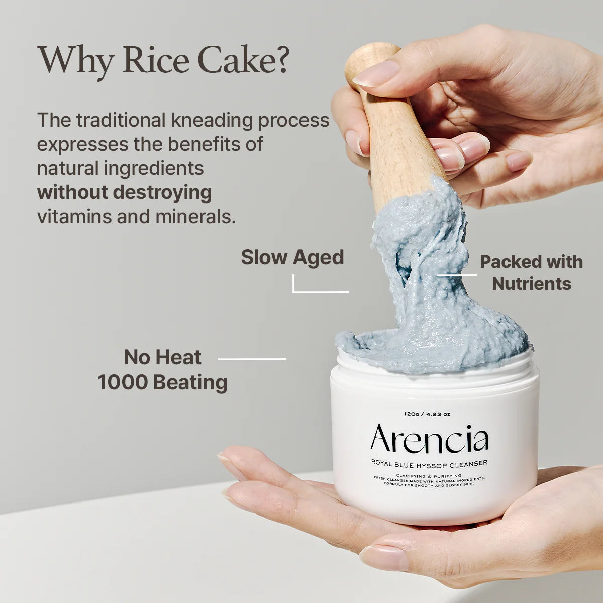 ARENCIA | Fresh Blue Hyssop Rice Mochi Cleanser 120g