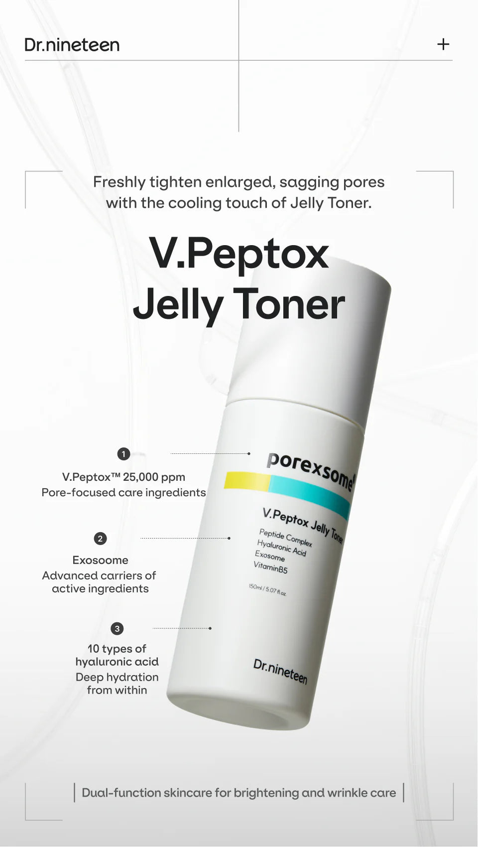Dr.ninteen | PoreXsome V.Peptox Jelly Toner 150ml (Tonico gel)