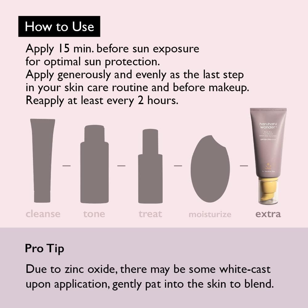 HARUHARU WONDER | Black Rice Pure Mineral Relief Daily Sunscreen SPF50+/PA++++ 50ml
