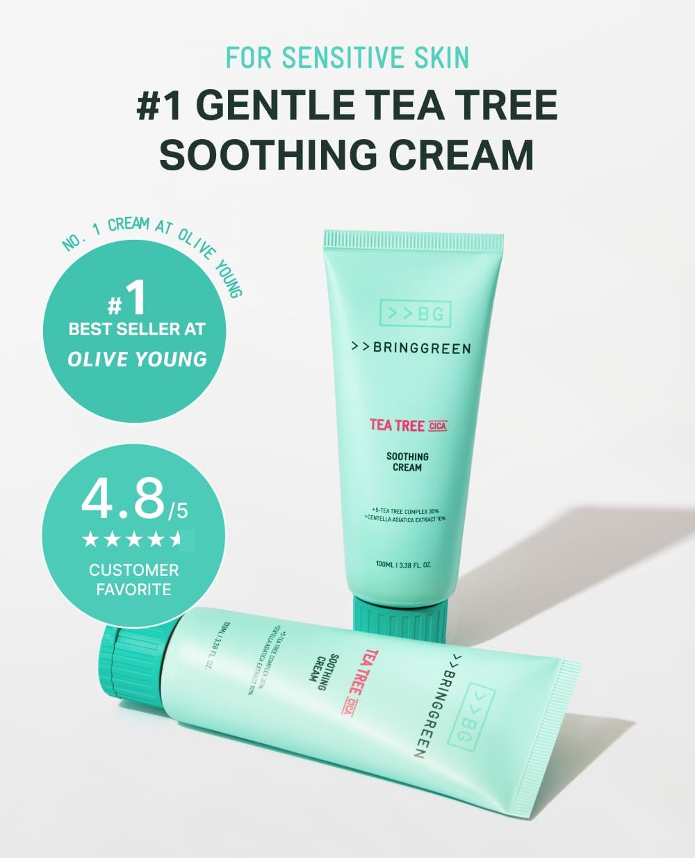 BRINGGREEN | Tea Tree Cica Soothing Cream Plus 100ml (Crema viso)