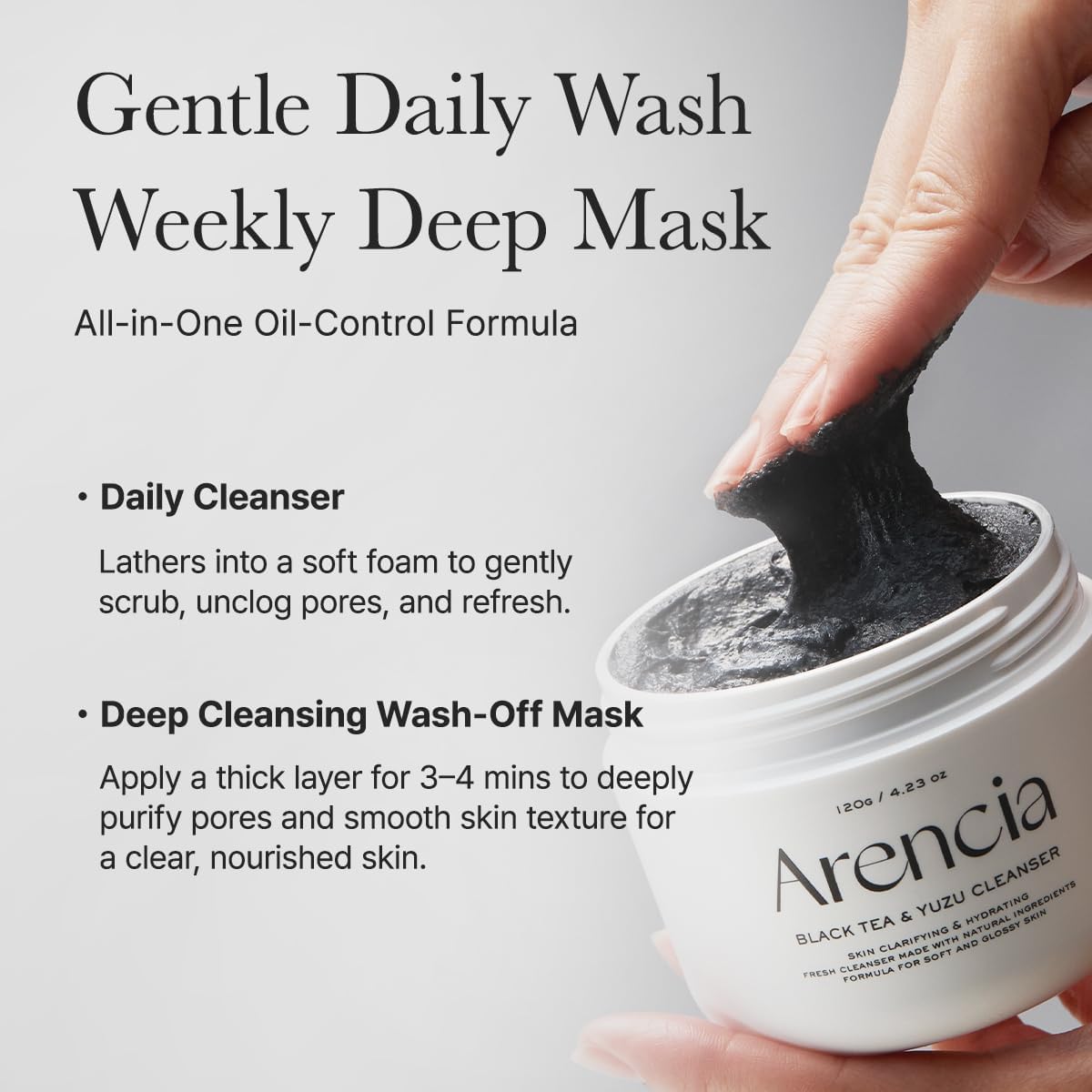 Arencia | Black Tea & Yuzu Rice Mochi Cleanser 120g