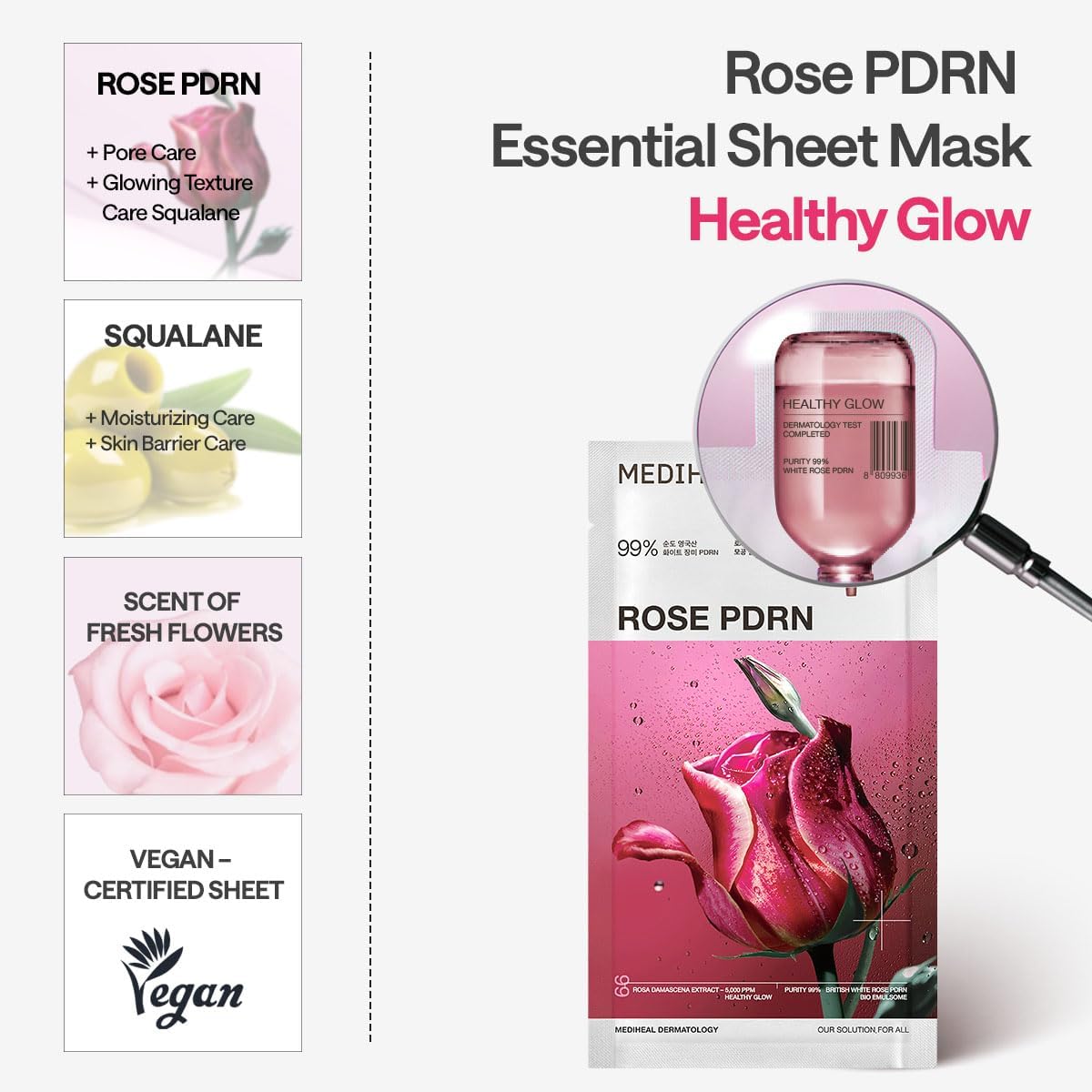 Mediheal | Rose PDRN Essential Mask Healthy Glow 24ml