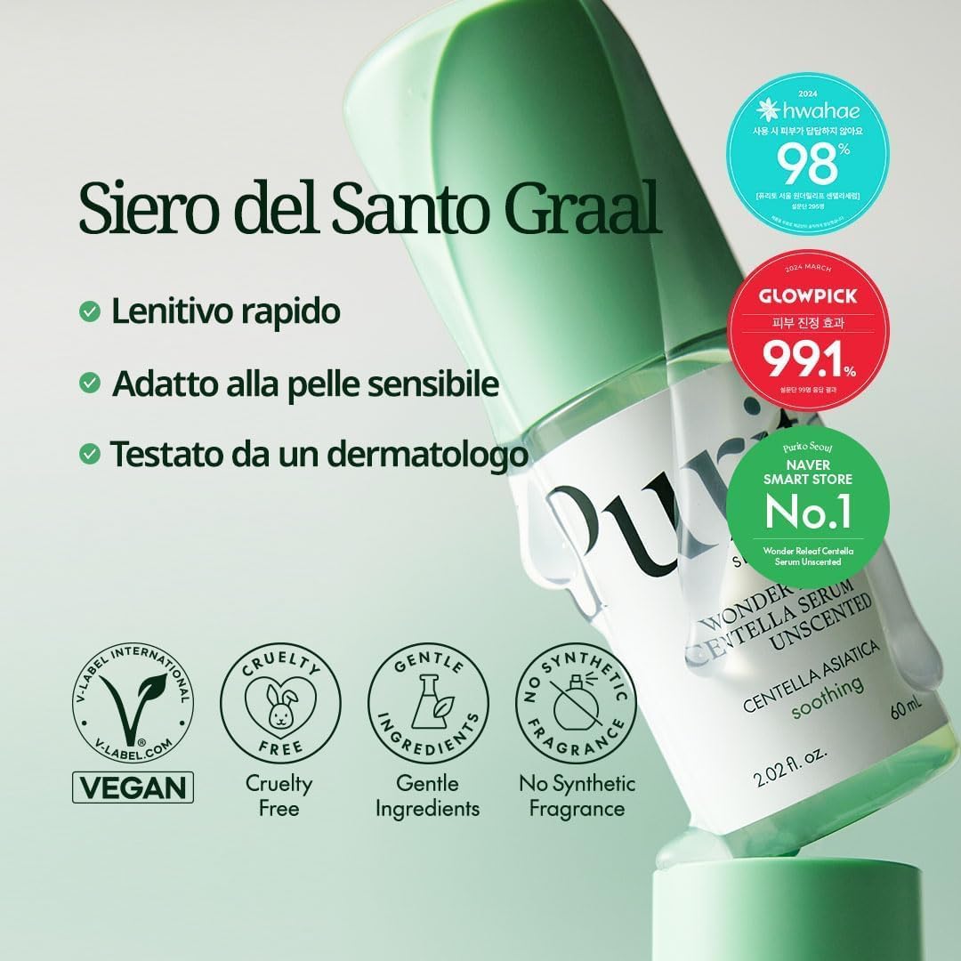 Purito | Wonder Releaf Centella Serum Unscented - 60ml (Siero Viso)