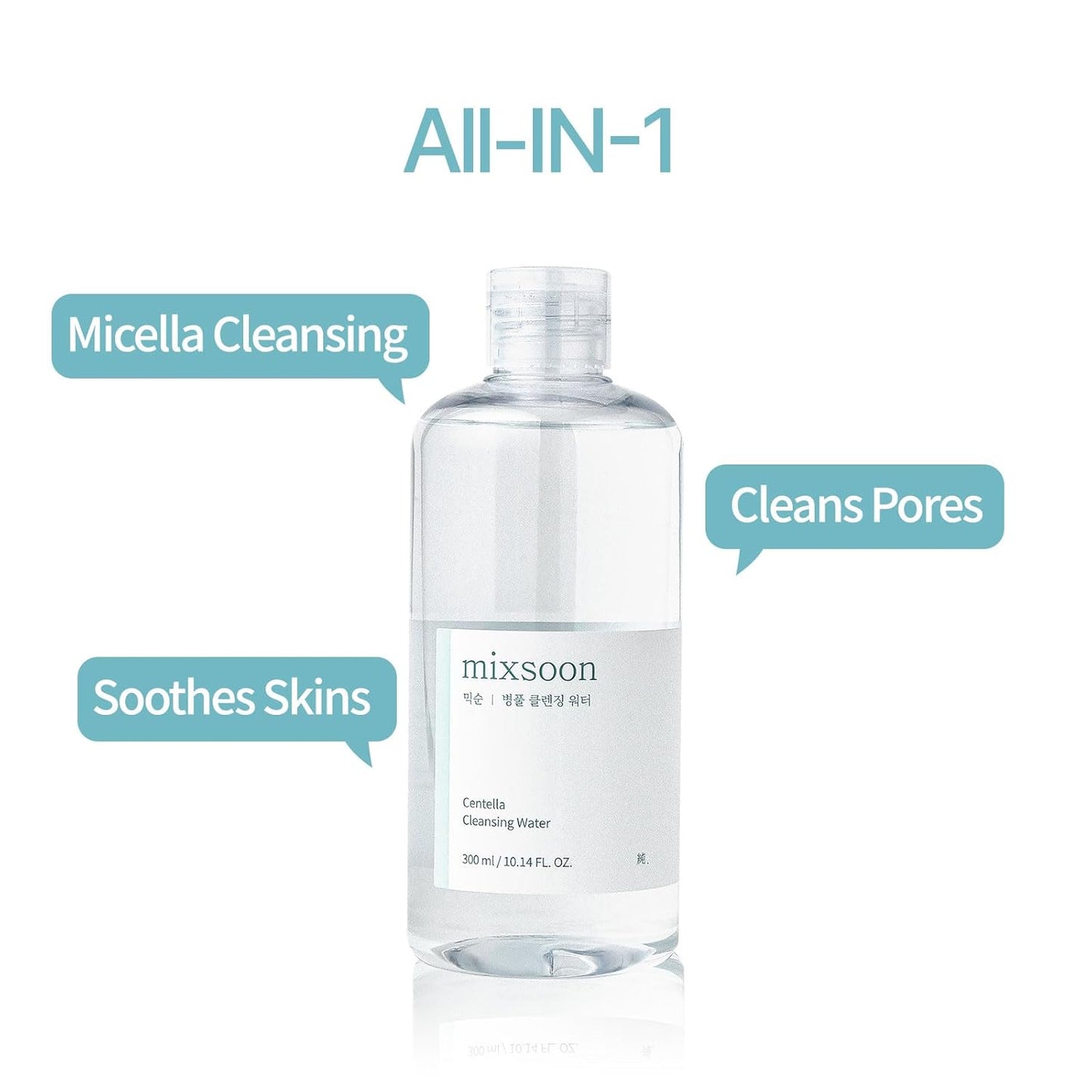 MIXSOON | CENTELLA CLEANSING WATER 300ml (Acqua micellare)