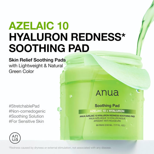 ANUA | Azelaic 10 Hyaluron Redness Soothing Pad 90 pads 230ml