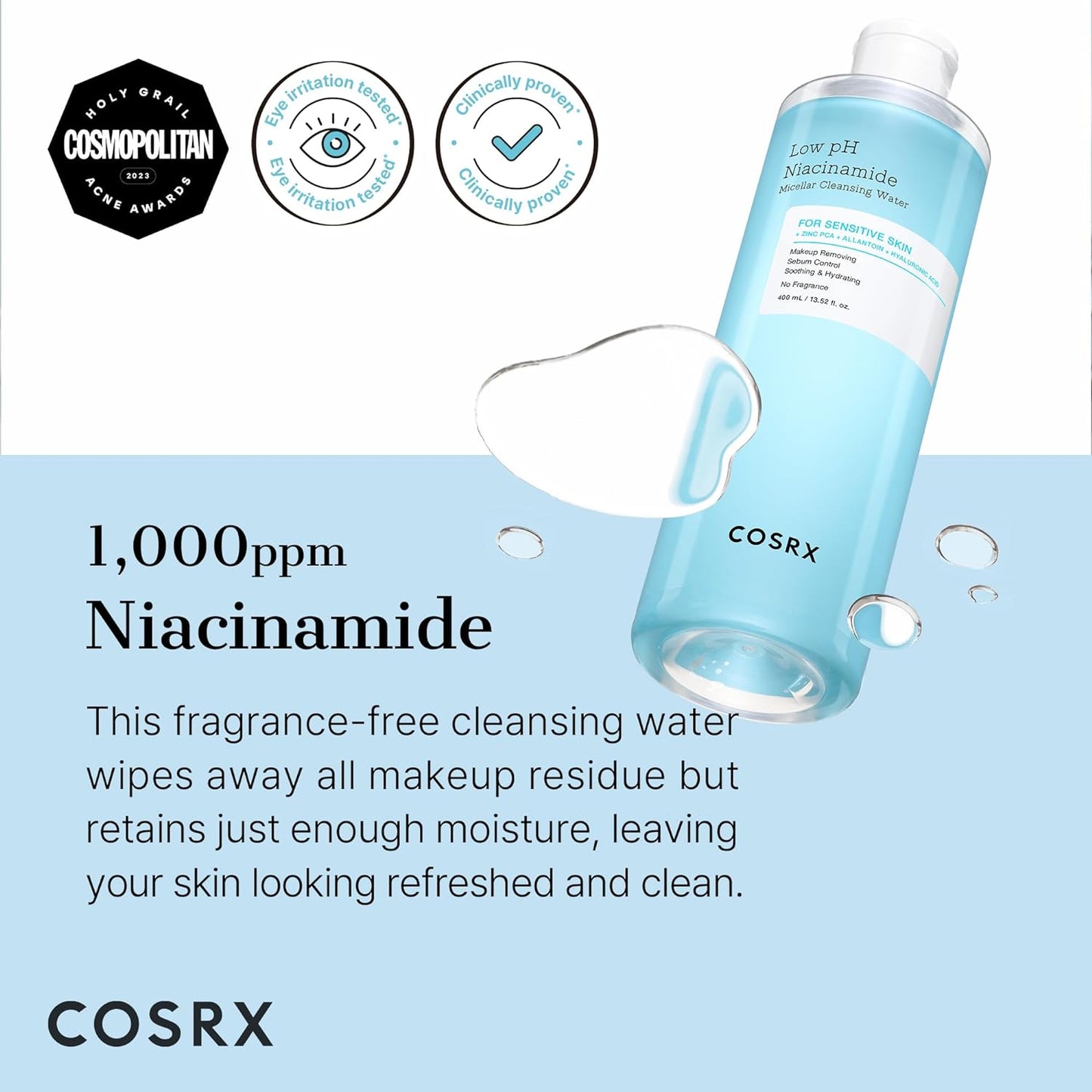 Cosrx | Low Ph Niacinamide Micellar Cleansing Water - 400ml (Acqua micellare)