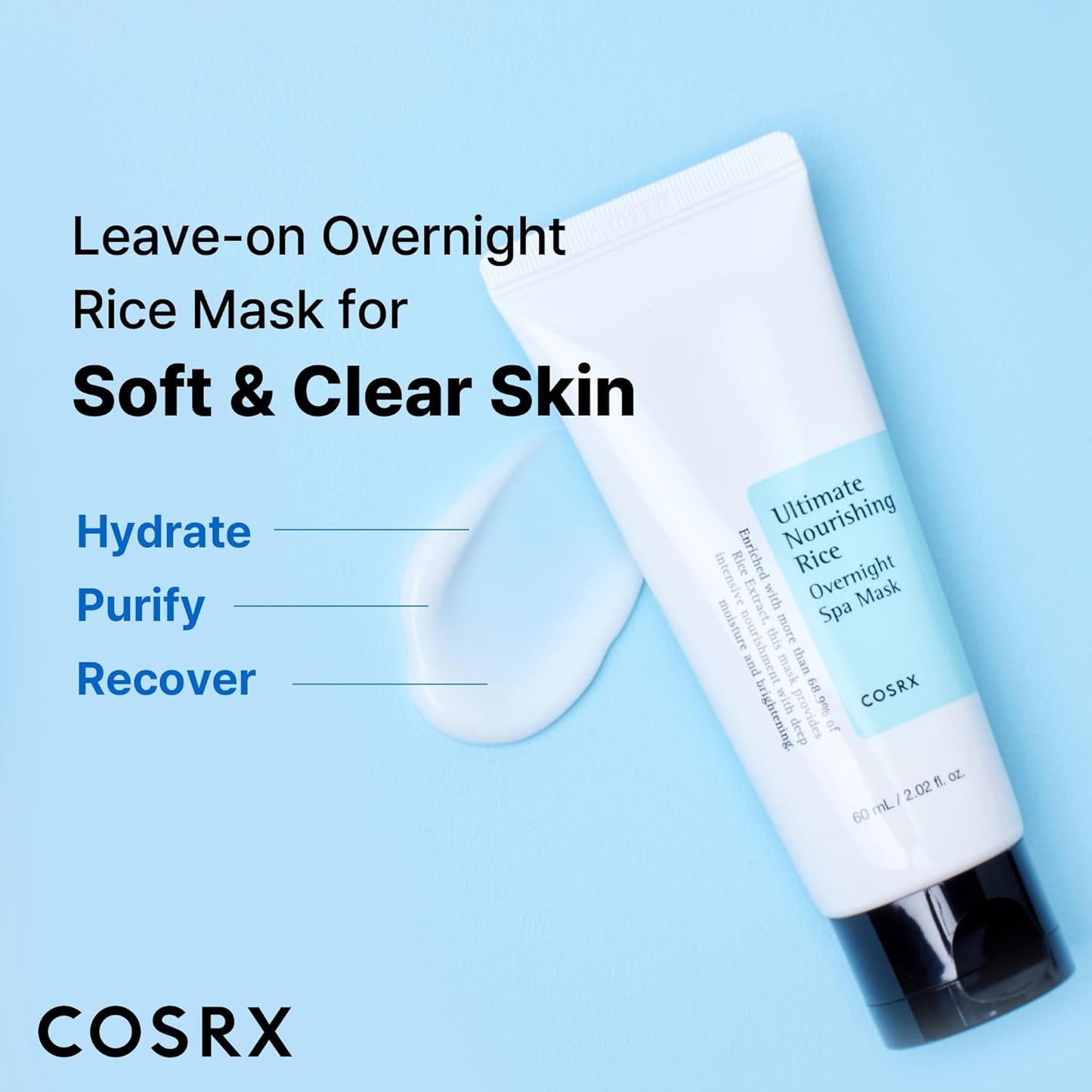 COSRX | Ultimate Nourishing Rice Overnight Spa Mask 60 ml (Maschera notturna)