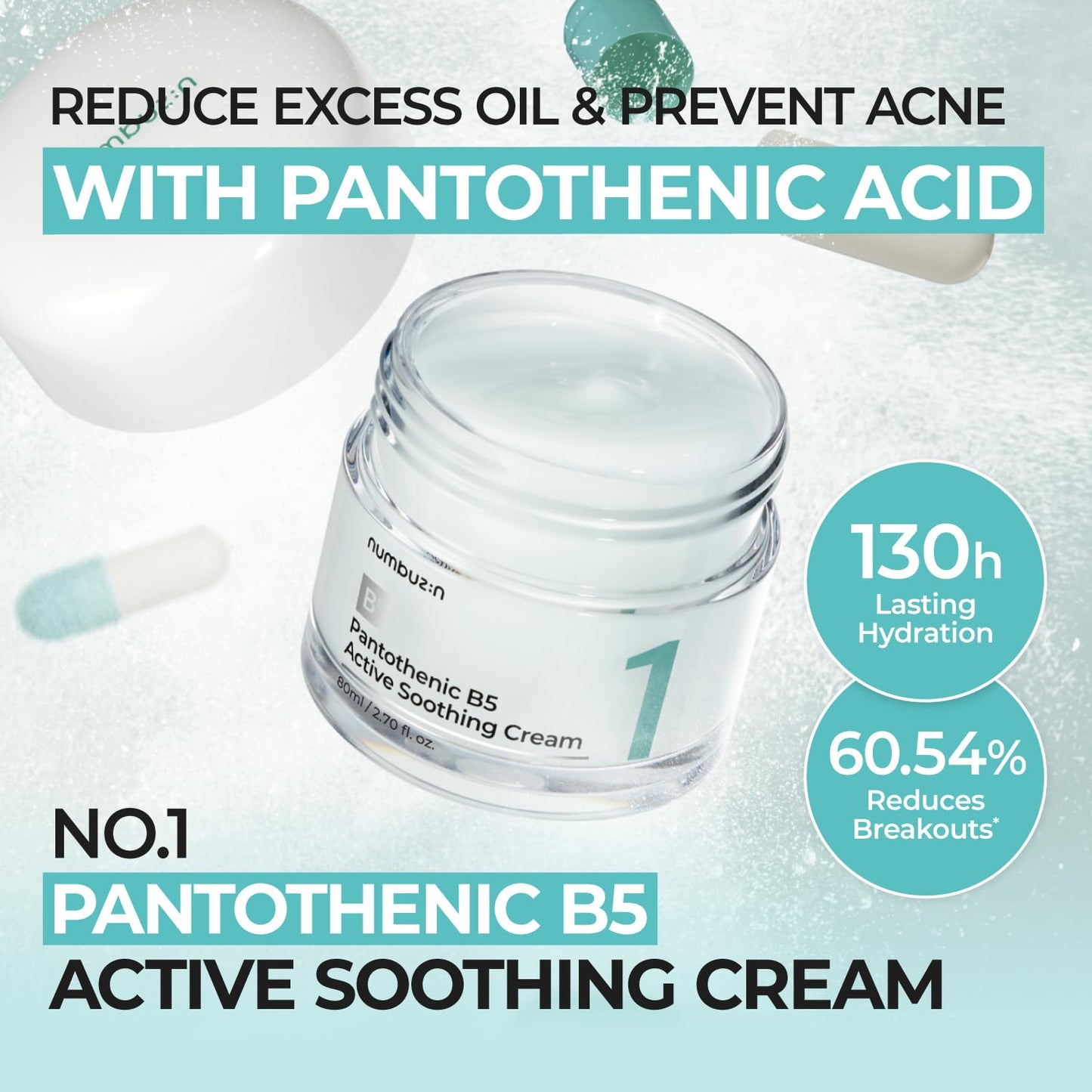 Numbuzin | No.1 Pantothenic B5 Active Soothing Cream 80ml (Crema Viso)