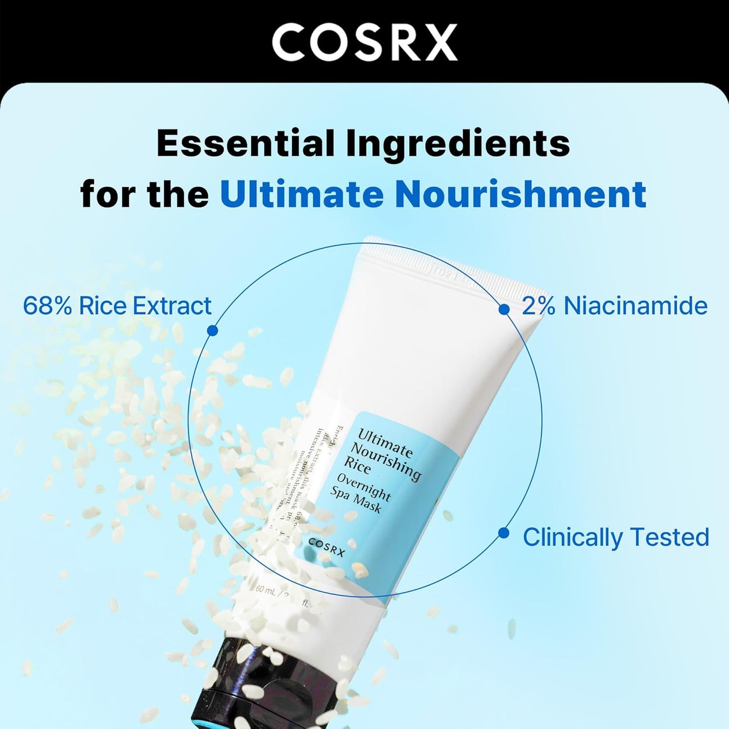 COSRX | Ultimate Nourishing Rice Overnight Spa Mask 60 ml (Maschera notturna)