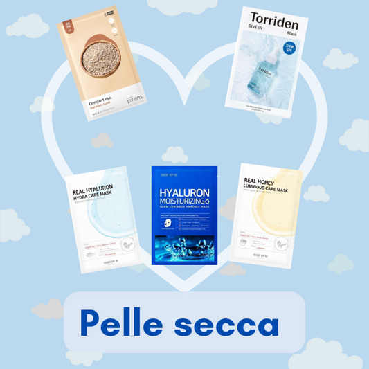 MEELOVE | Kit maschere pelle secca (5 maschere in tessuto)