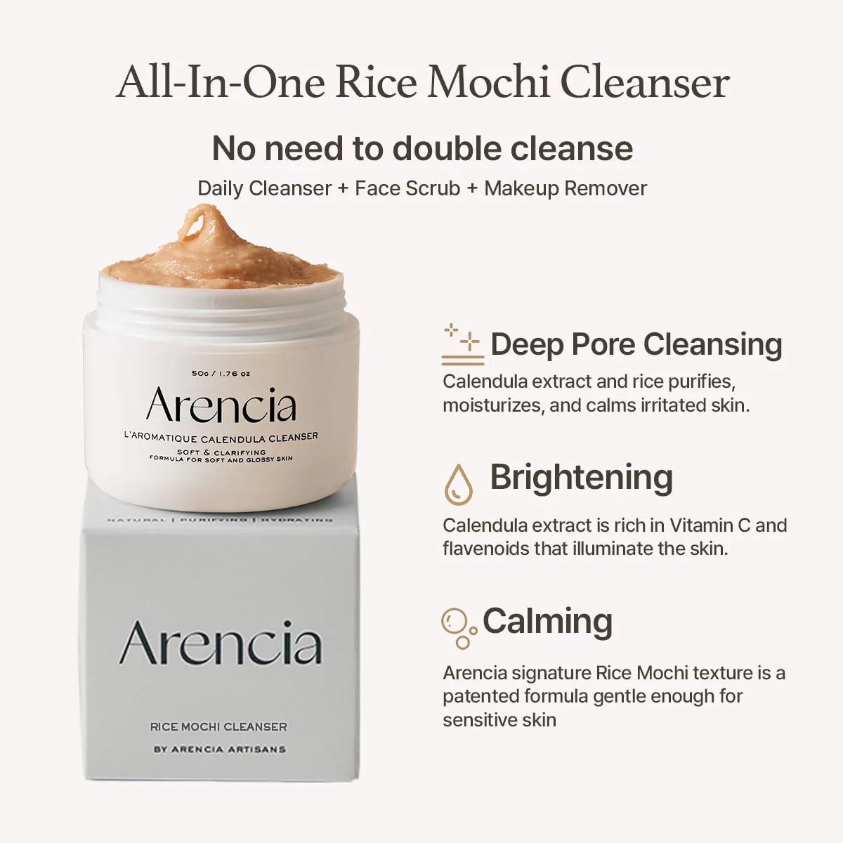 ARENCIA | Fresh Calendula Mochi Cleanser 120gr
