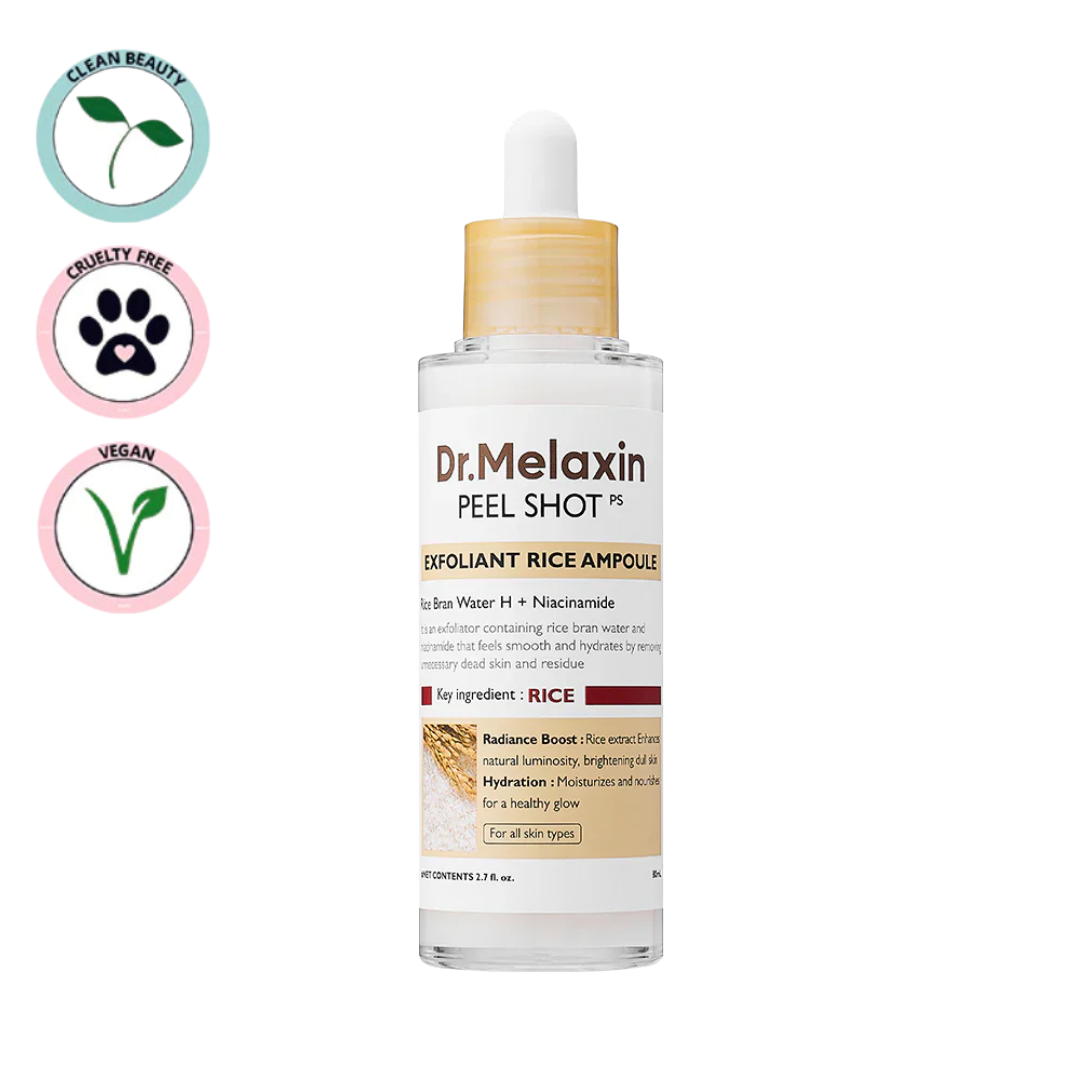 Dr. Melaxin | Peel Shot Exfoliant White Rice Ampoule 80ml