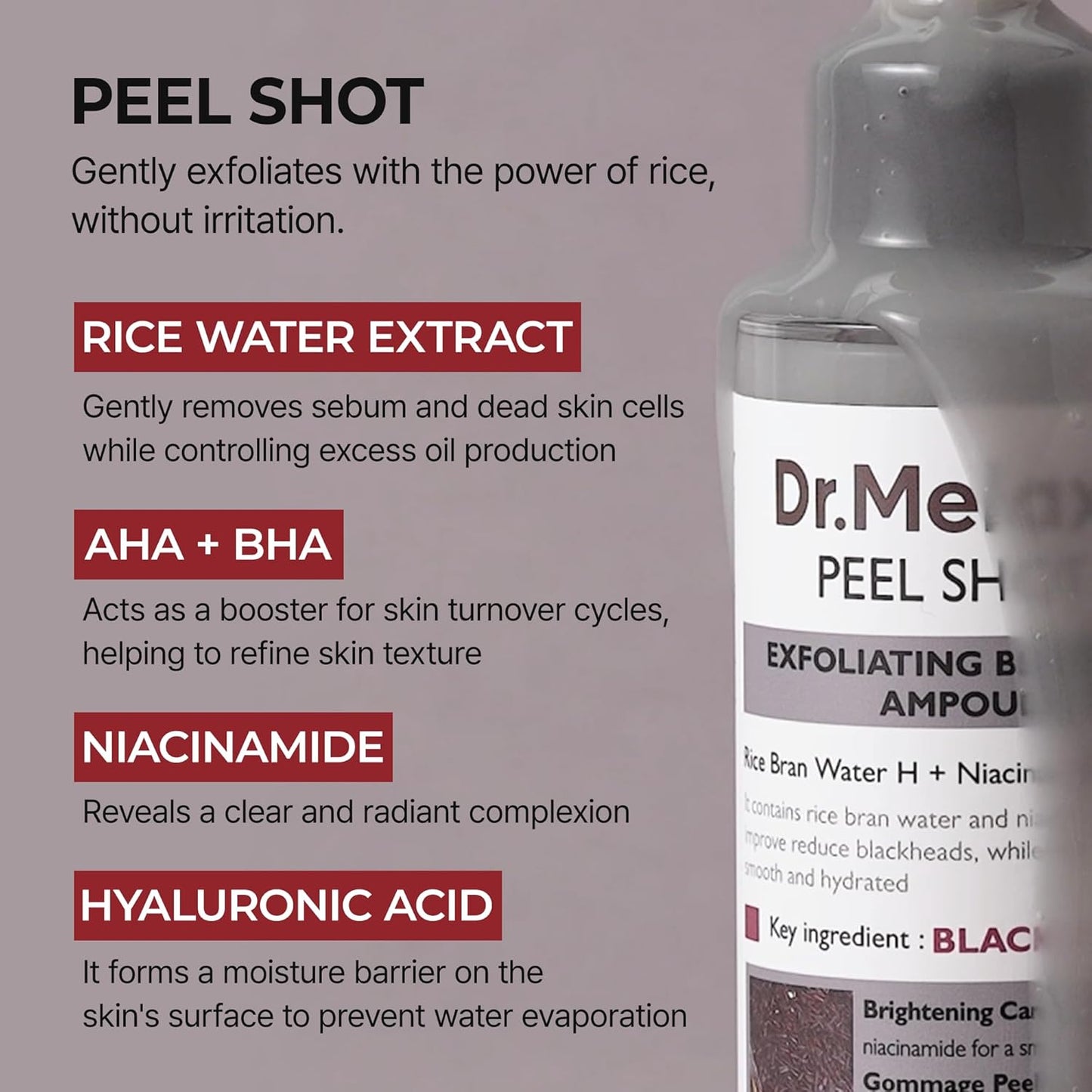 Dr. Melaxin | Peel Shot Exfoliating Black Rice Ampoule 80ml