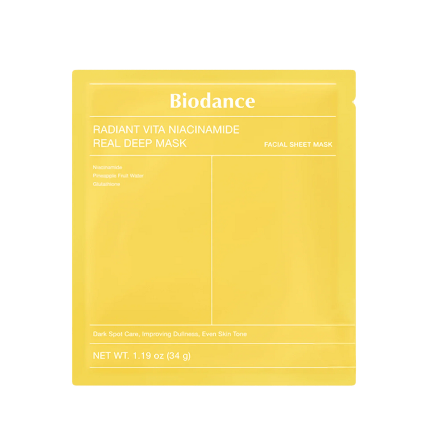 Biodance | Radiant Vita Niacinamide Real Deep Mask (Maschera viso idrogel)