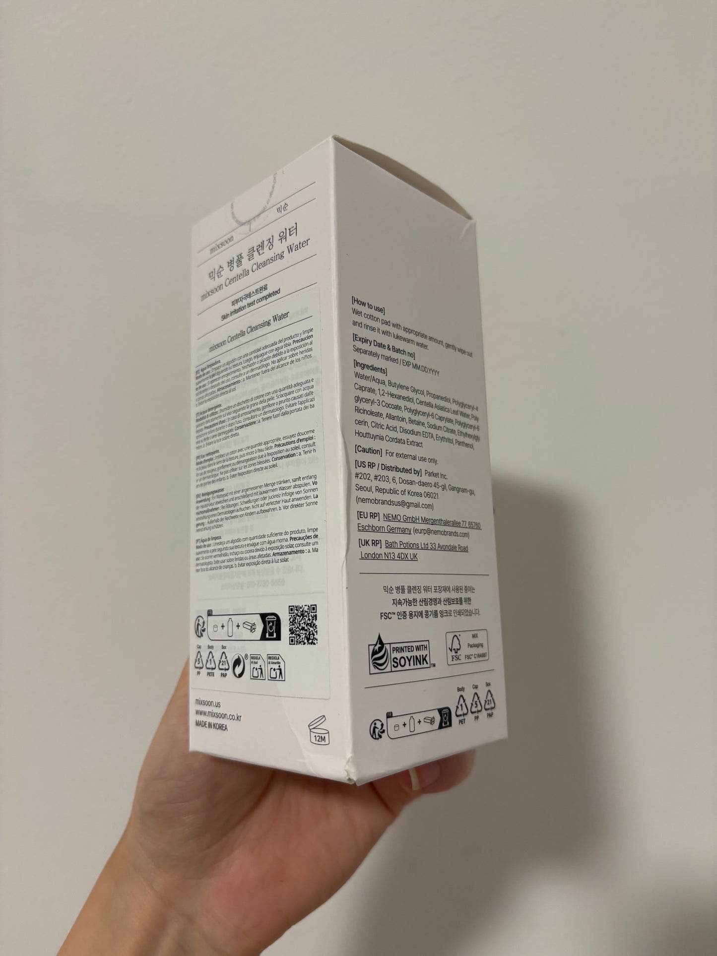 (confezione danneggiata) MIXSOON | CENTELLA CLEANSING WATER 300ml (2)