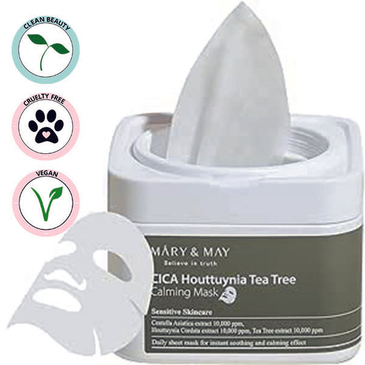 MARY & MAY | CICA Houttuynia Tea Tree Calming Mask 30pcs (Maschere In Tessuto)