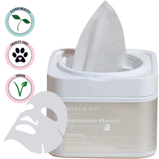 MARY & MAY | Niacinanide Vitamin C Brightening Mask 30pcs (Maschere In Tessuto)