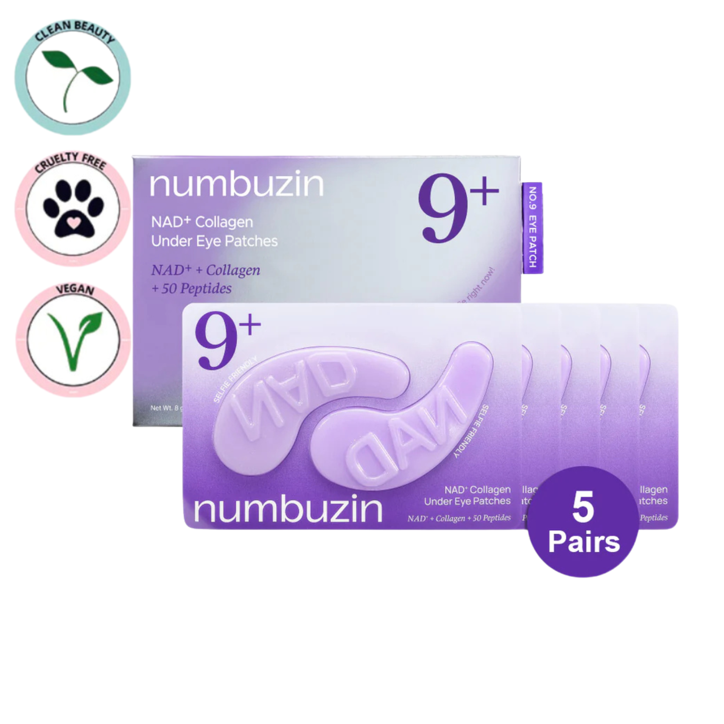 NUMBUZIN | No.9 NAD+ Collegen Under Eye Patches (5 paia)
