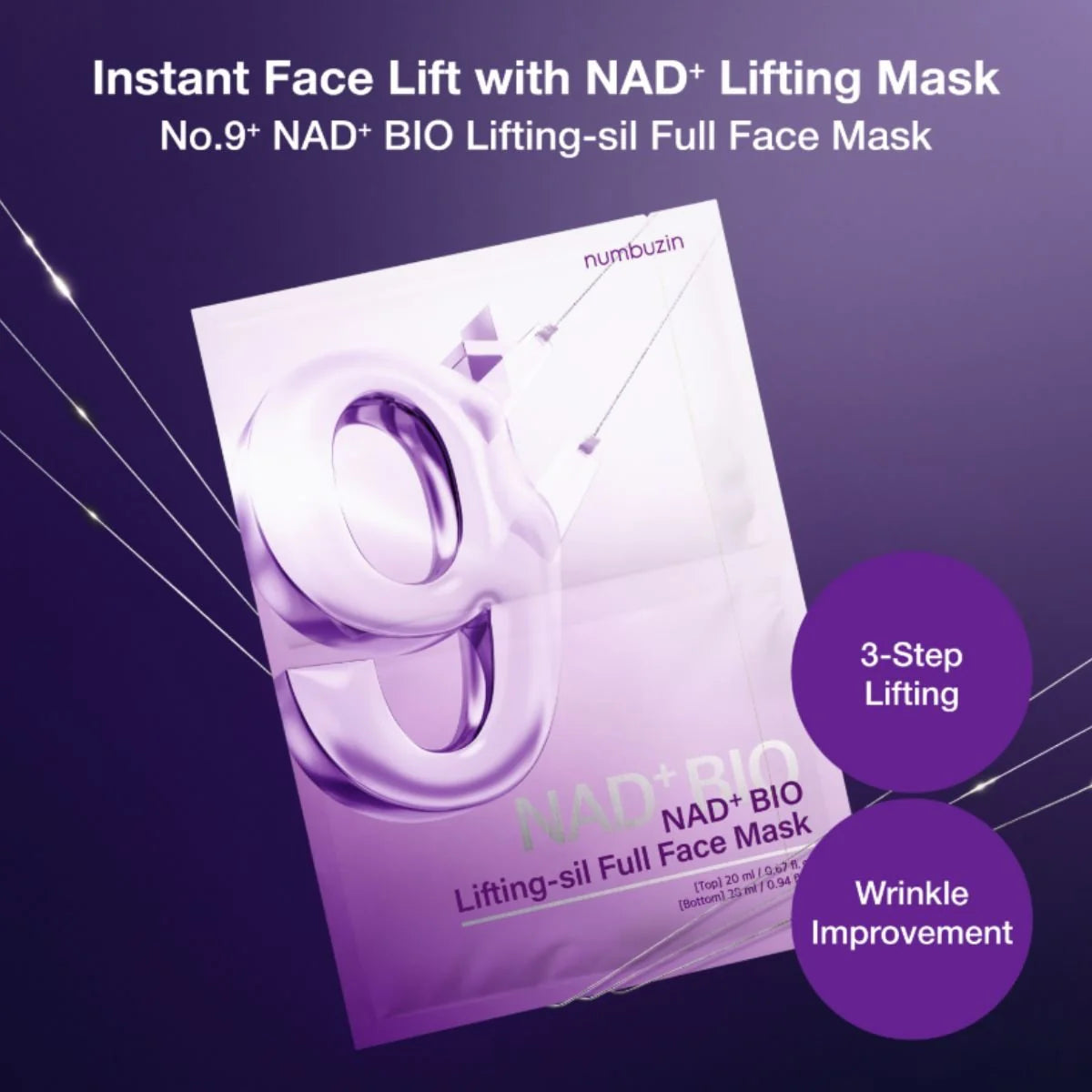 Numbuzin | No.9 NAD Bio Lifting-sil Full Face Mask (Maschera viso liftante)