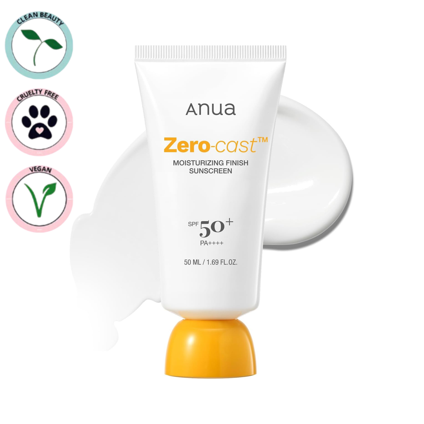 ANUA | Zero-Cast Moisturizing Finish Sunscreen SPF 50 - 50ml