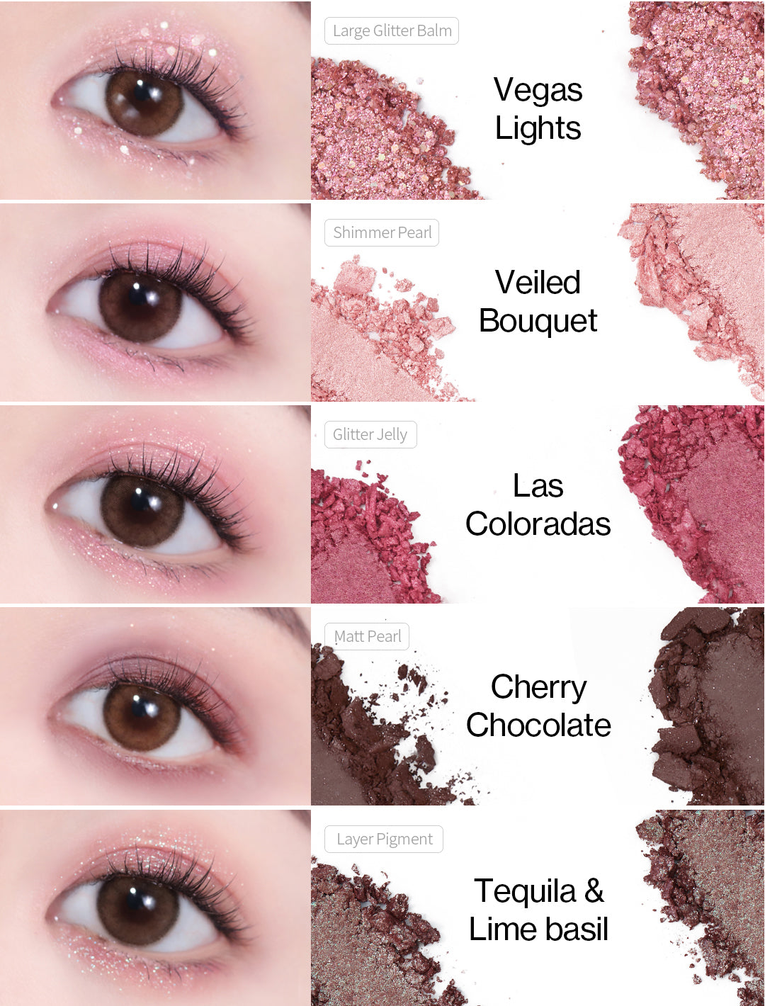 UNLEASHIA | Glitterpedia Eye Palette - 5 All of Dusty Rose - 6,6g