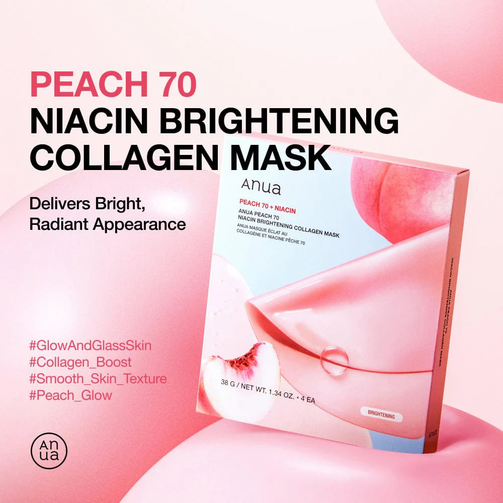 ANUA | Peach 70 Niacin Brightening Collagen Mask 38g