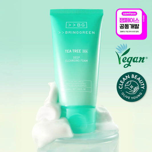 BRINGGREEN | Tea Tree Cica Deep Cleansing Foam 120ml (Detergente viso)