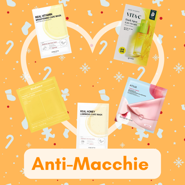 MEELOVE | Kit maschere Illuminate e Anti-Macchie (5 Maschere in Tessuto)