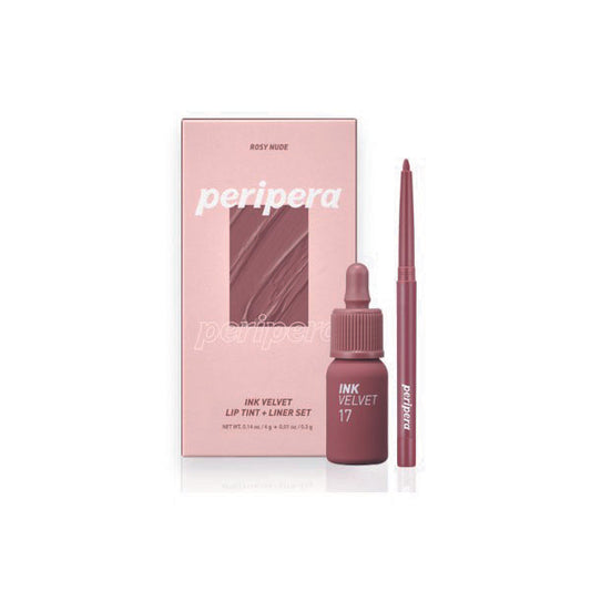 PERIERA | Ink Velvet Lip Tint + Liner Set - "Ink Velvet Lip Tint 4g + Liner Set 0.3g" - ROSY NUDE
