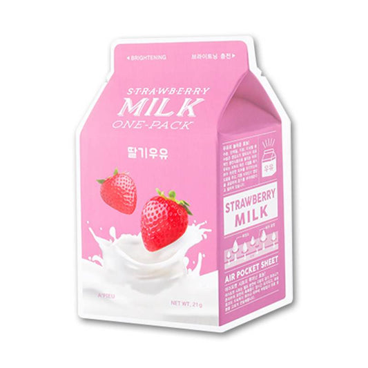 A' PIEU | Milk One-Pack Strawberry Sheet Mask Maschera Viso